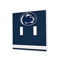 Penn State Nittany Lions Stripe Design Double Toggle Light Switch Plate