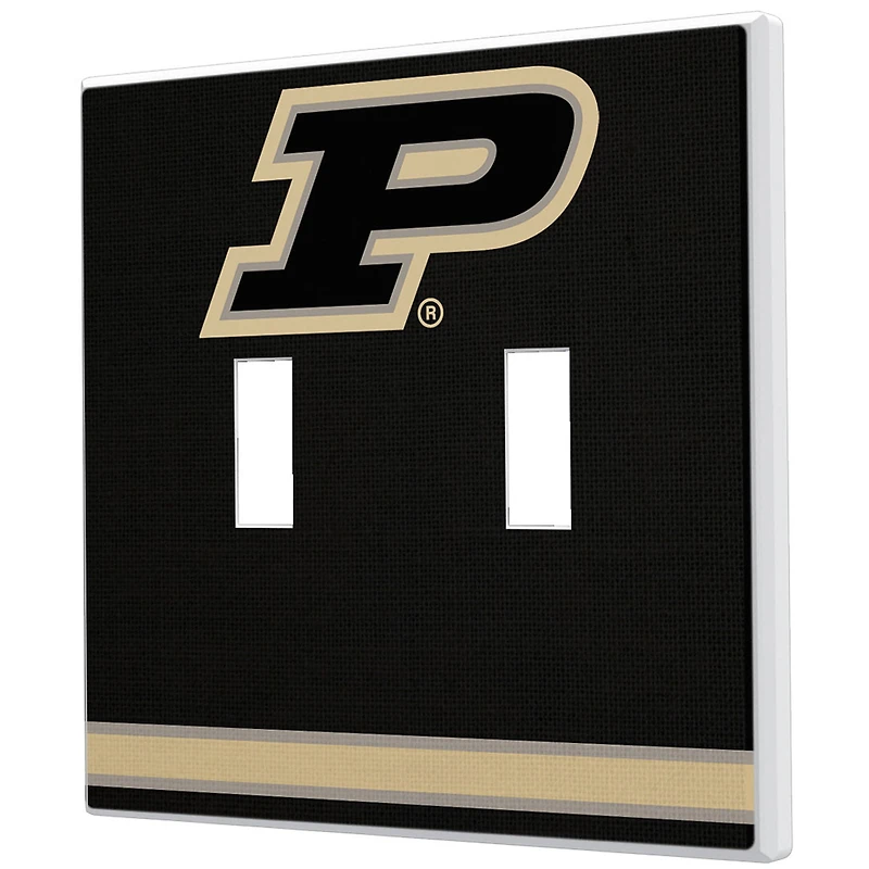 Purdue Boilermakers Stripe Design Double Toggle Light Switch Plate
