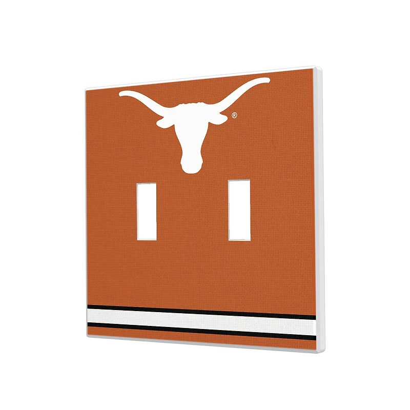Texas Longhorns Stripe Design Double Toggle Light Switch Plate