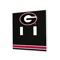 Georgia Bulldogs Stripe Design Double Toggle Light Switch Plate