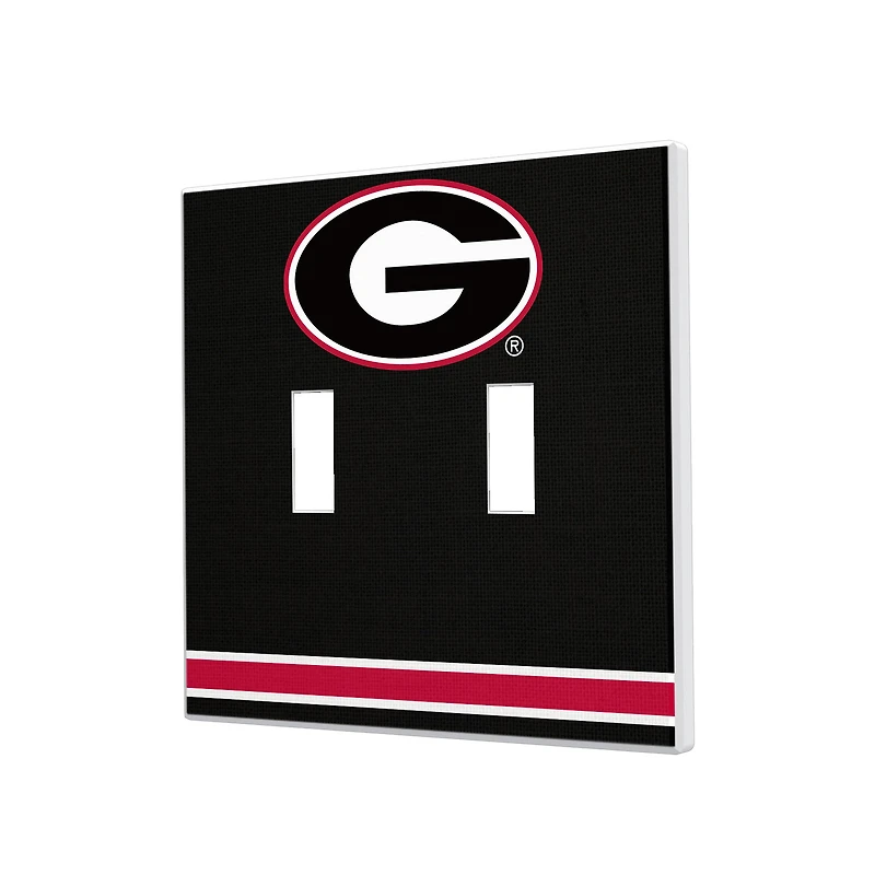 Georgia Bulldogs Stripe Design Double Toggle Light Switch Plate