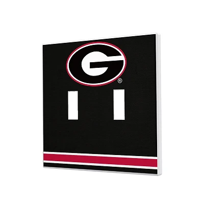 Georgia Bulldogs Stripe Design Double Toggle Light Switch Plate