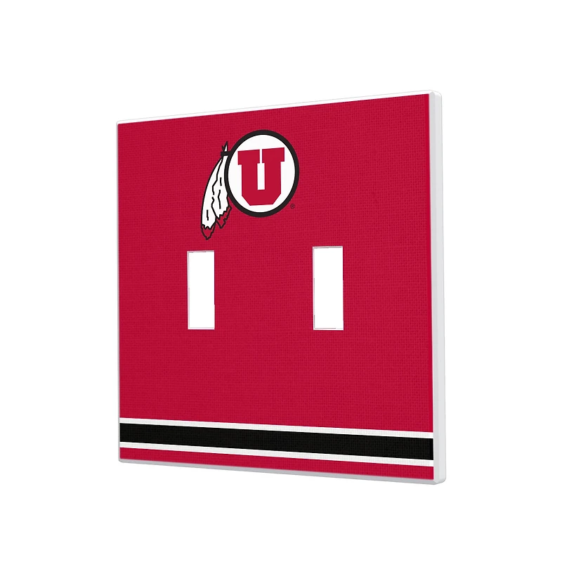 Utah Utes Stripe Design Double Toggle Light Switch Plate