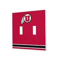 Utah Utes Stripe Design Double Toggle Light Switch Plate