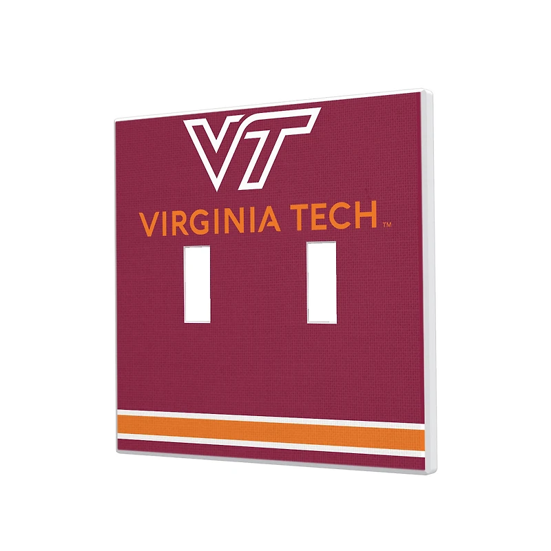 Virginia Tech Hokies Stripe Design Double Toggle Light Switch Plate