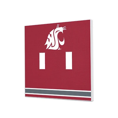 Washington State Cougars Stripe Design Double Toggle Light Switch Plate