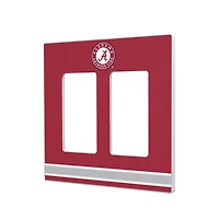 Alabama Crimson Tide Stripe Design Double Rocker Light Switch Plate