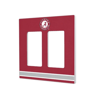 Alabama Crimson Tide Stripe Design Double Rocker Light Switch Plate