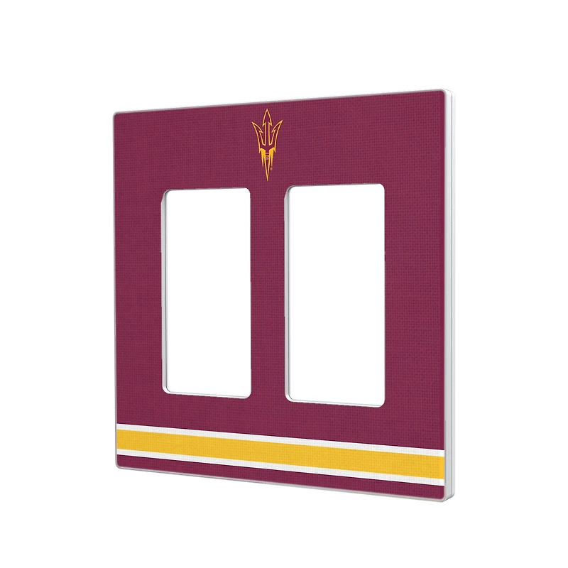 Arizona State Sun Devils Stripe Design Double Rocker Light Switch Plate