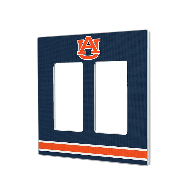 Auburn Tigers Stripe Design Double Rocker Light Switch Plate