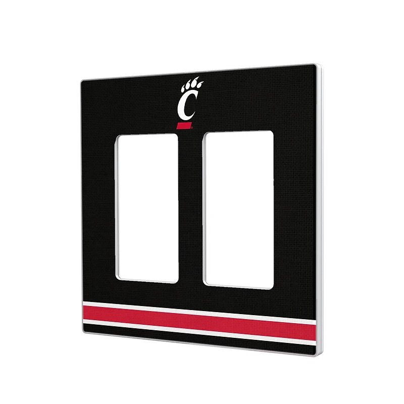 Cincinnati Bearcats Stripe Design Double Rocker Light Switch Plate
