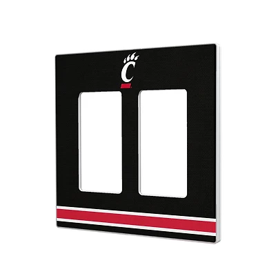 Cincinnati Bearcats Stripe Design Double Rocker Light Switch Plate