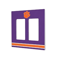 Clemson Tigers Stripe Design Double Rocker Light Switch Plate