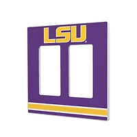 LSU Tigers Stripe Design Double Rocker Light Switch Plate