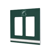 Michigan State Spartans Stripe Design Double Rocker Light Switch Plate