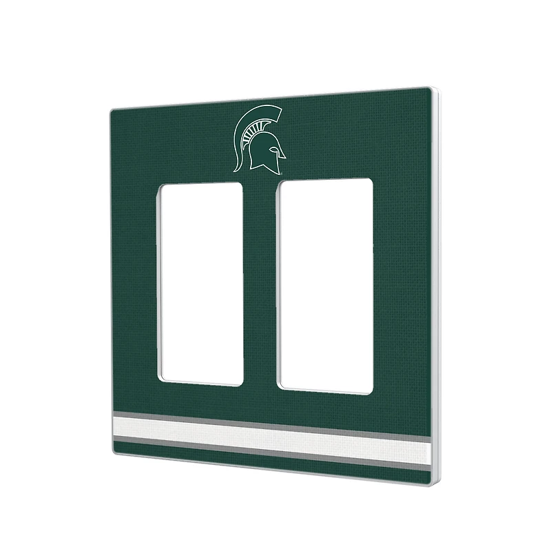Michigan State Spartans Stripe Design Double Rocker Light Switch Plate