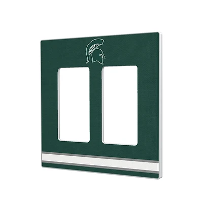 Michigan State Spartans Stripe Design Double Rocker Light Switch Plate