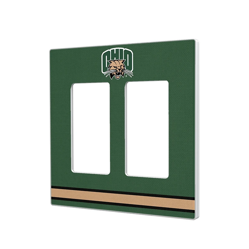 Ohio Bobcats Stripe Design Double Rocker Light Switch Plate