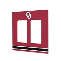 Oklahoma Sooners Stripe Design Double Rocker Light Switch Plate