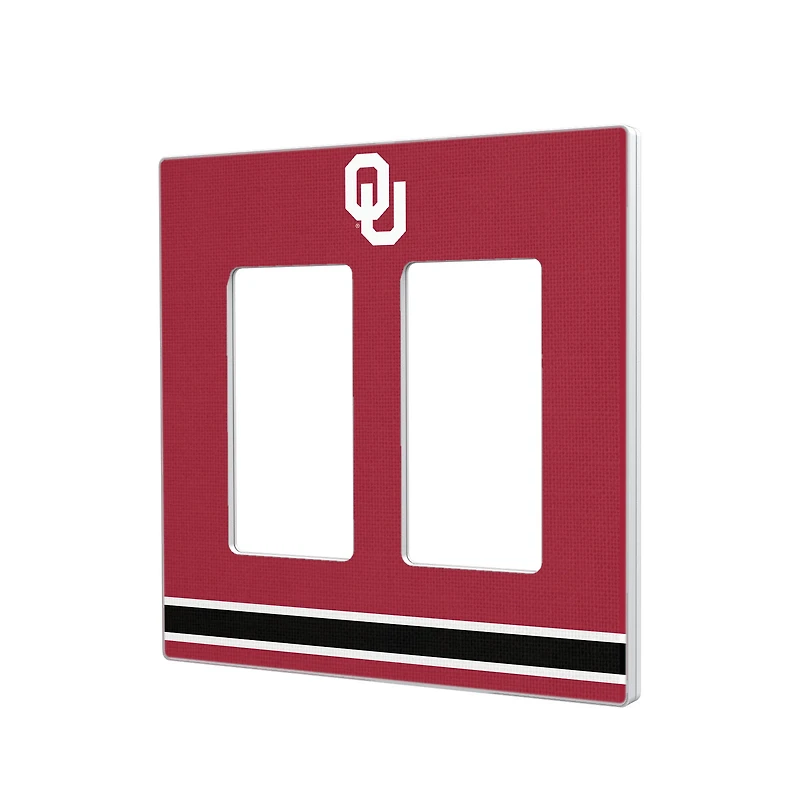 Oklahoma Sooners Stripe Design Double Rocker Light Switch Plate