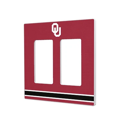 Oklahoma Sooners Stripe Design Double Rocker Light Switch Plate