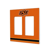 Oklahoma State Cowboys Stripe Design Double Rocker Light Switch Plate