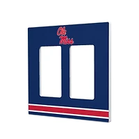 Ole Miss Rebels Stripe Design Double Rocker Light Switch Plate