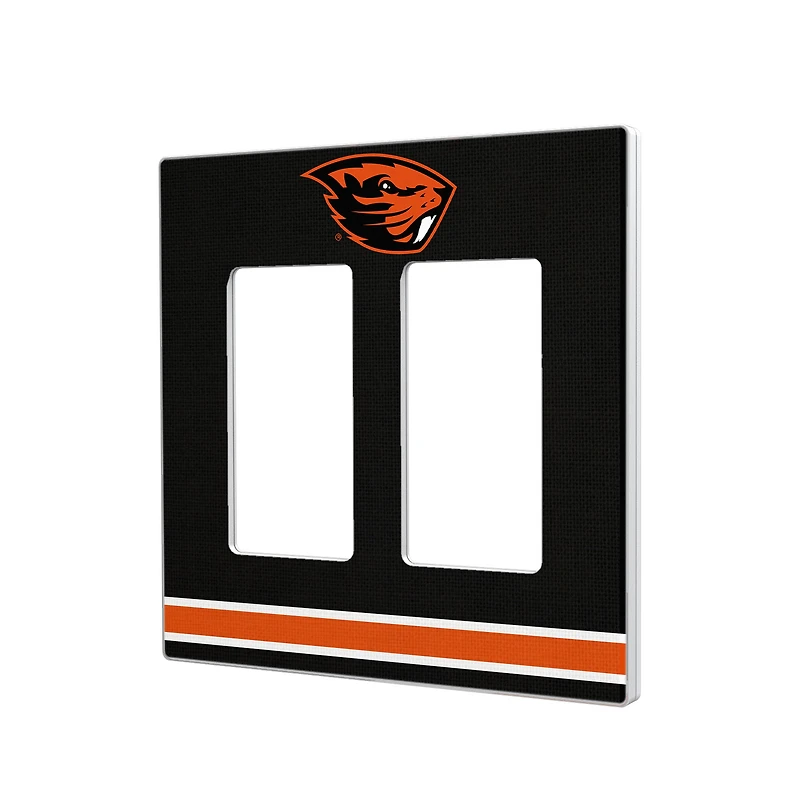 Oregon State Beavers Stripe Design Double Rocker Light Switch Plate