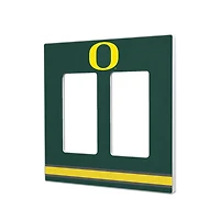 Oregon Ducks Stripe Design Double Rocker Light Switch Plate