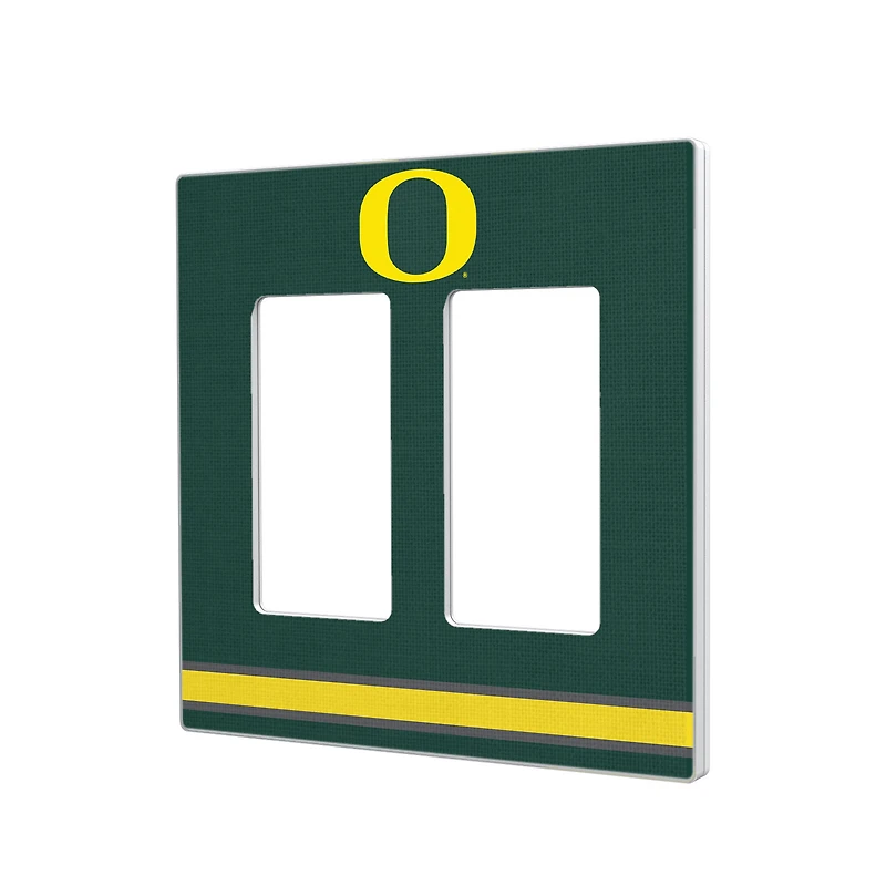 Oregon Ducks Stripe Design Double Rocker Light Switch Plate