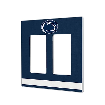 Penn State Nittany Lions Stripe Design Double Rocker Light Switch Plate