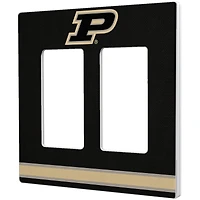 Purdue Boilermakers Stripe Design Double Rocker Light Switch Plate