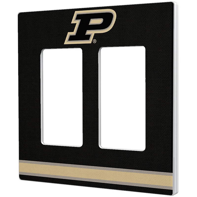 Purdue Boilermakers Stripe Design Double Rocker Light Switch Plate