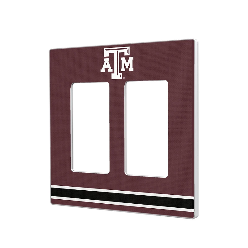 Texas A&M Aggies Stripe Design Double Rocker Light Switch Plate