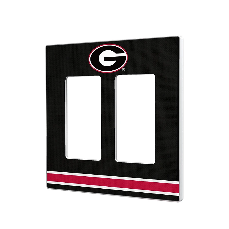 Georgia Bulldogs Stripe Design Double Rocker Light Switch Plate