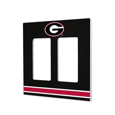Georgia Bulldogs Stripe Design Double Rocker Light Switch Plate