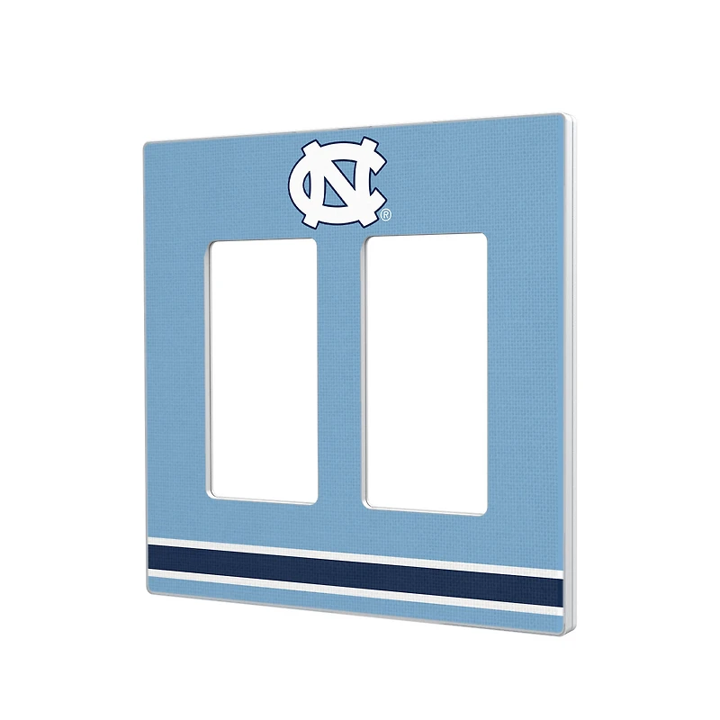North Carolina Tar Heels Stripe Design Double Rocker Light Switch Plate