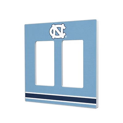 North Carolina Tar Heels Stripe Design Double Rocker Light Switch Plate