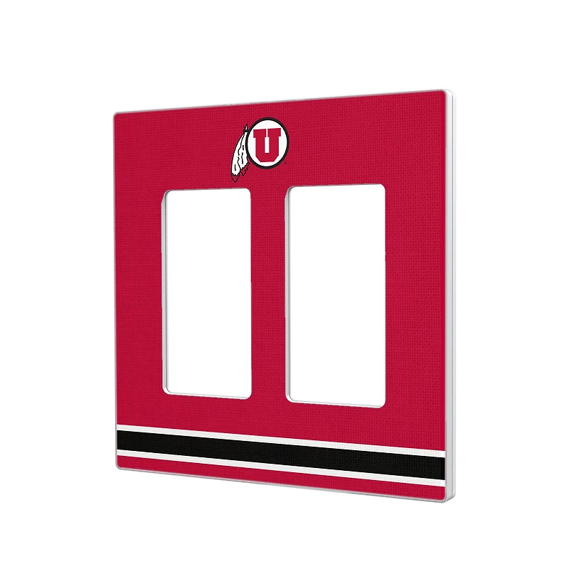 Utah Utes Stripe Design Double Rocker Light Switch Plate