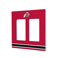 Utah Utes Stripe Design Double Rocker Light Switch Plate