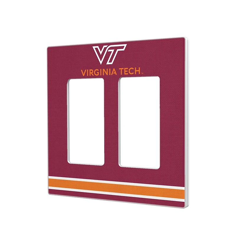 Virginia Tech Hokies Stripe Design Double Rocker Light Switch Plate