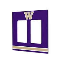Washington Huskies Stripe Design Double Rocker Light Switch Plate