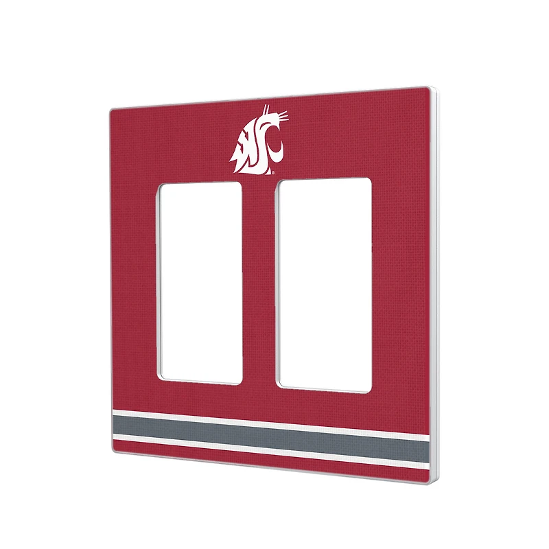 Washington State Cougars Stripe Design Double Rocker Light Switch Plate