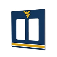 West Virginia Mountaineers Stripe Design Double Rocker Light Switch Plate