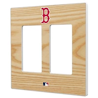 Boston Red Sox Baseball Bat Design Double Rocker Light Switch Plate