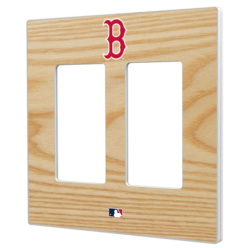 Boston Red Sox Baseball Bat Design Double Rocker Light Switch Plate