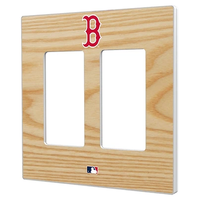 Boston Red Sox Baseball Bat Design Double Rocker Light Switch Plate