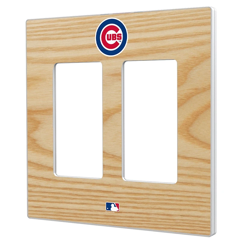 Chicago Cubs Baseball Bat Design Double Rocker Light Switch Plate
