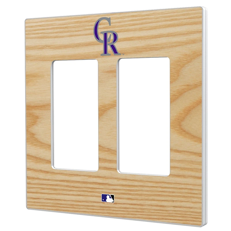 Colorado Rockies Baseball Bat Design Double Rocker Light Switch Plate