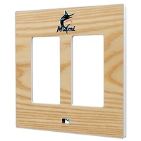 Miami Marlins Baseball Bat Design Double Rocker Light Switch Plate